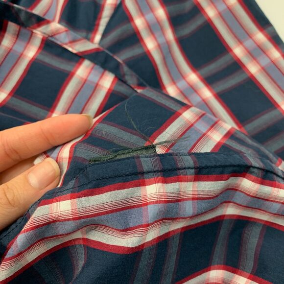 Travis Mathew Shirt Mens L Large Chalkboard Plaid Peluso Button Up Short Sleeve - Picture 9 of 12